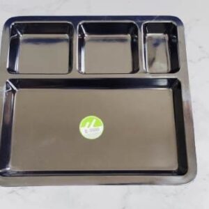 Melamine Mess Tray 4 Partition Black