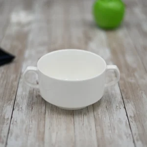 Porcelain Eared Soup Bowl 4.5"