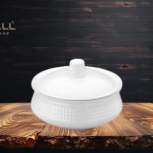 Round Handi with Lid - Medium 6" White